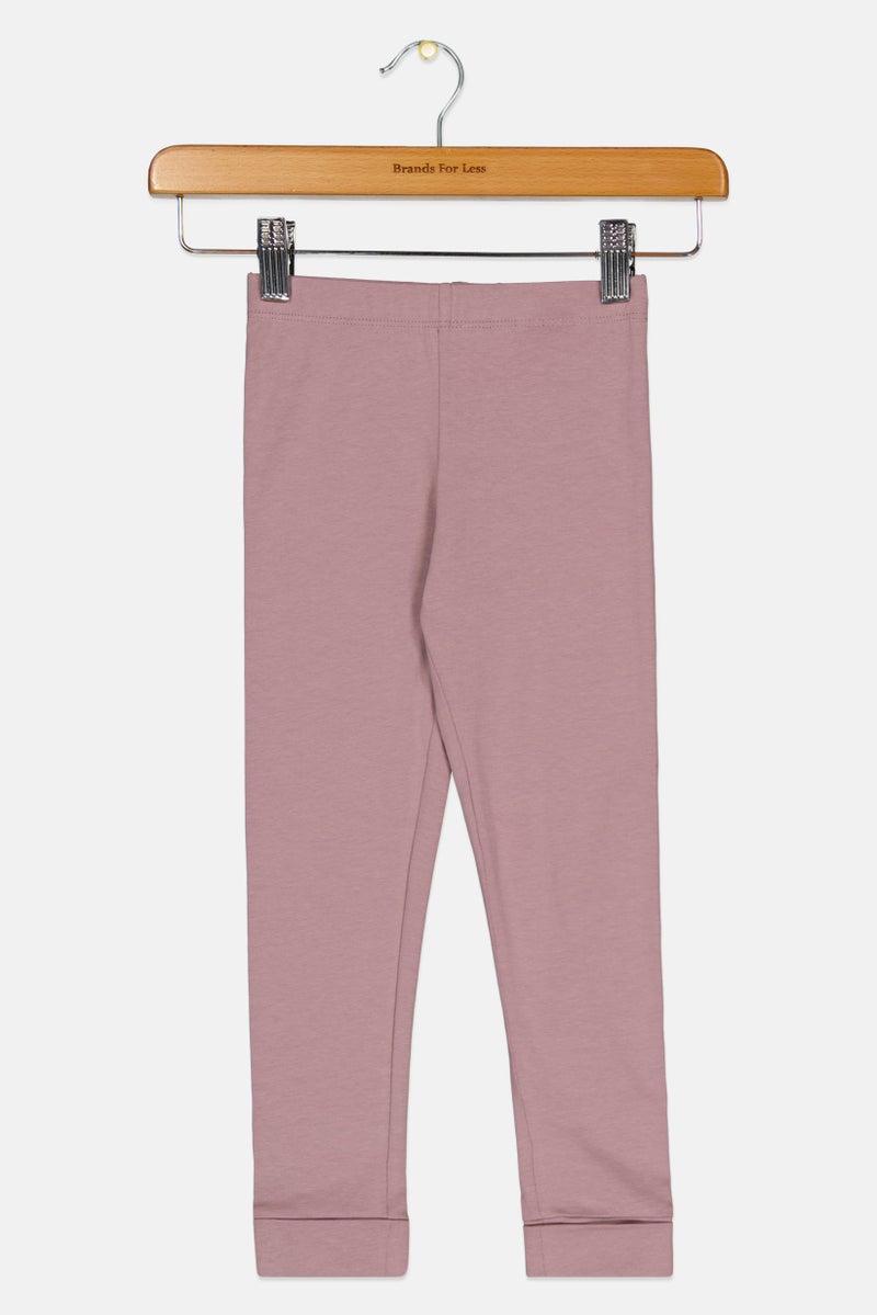 guppy Toddlers Girl Plain Pull On Leggings, Mauve - Image 2